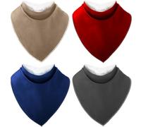 Cutecrop 4 Pcs Adult Drool Bib for Men Women Special Needs, Soft Absorbent Large Elderly Snap Bandana Bibs Set for Clothing Protector (Bright Colors)