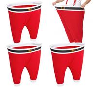 Cutecrop 4 Pcs Giant Santa Granny Pants Christmas Snowball Fight Outdoor Game Red and White Granny Pants Fun Christmas Santa Claus Toss Game for Family Reunion Adult Backyard Holiday Party Activity
