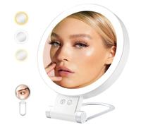 Cuteefun 20x Magnifying Mirror With Light, Double Sided Tabletop Light Up Makeup, 3 Colors Dimmable Vanity, Rechargeable Foldable LED Table for Bedroom, Vanity Table, Travelling