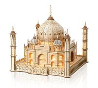 Cuteefun 3D Wooden Puzzle Castle Kit with LED Light [383 Pcs] - Taj Mahal