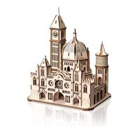Cuteefun 3D Wooden Puzzle Church Kit, Architecture Model Kit, for Adults Teens to Build, Wooden Mechanical Construction Set, Gift for Birthday, Christmas