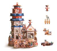 Cuteefun 3D Wooden Puzzle for Adults Teens, Construction Model [219 Pcs] | Creative Handicraft & Exquisite Ornament & Unique Gift, Cozy Lighthouse & Fishing Village Building Set (Lighthouse Haven)