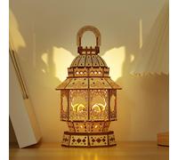 Cuteefun 3D Wooden Puzzle Lantern Model with LED [167 Pcs] - A Hand Lantern