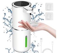 Cuteefun Automatic Foaming Soap Dispenser, Power Display, 380ml Touchless Rechargeable Hand Soap Dispenser, 4-Level Adjustable Foam Volume, Wall Mounted, for Bathroom, Kitchen, Hotel, Hospital