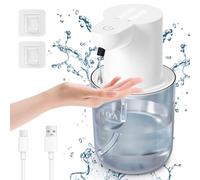 Cuteefun Automatic Liquid Soap Dispenser, 400ml Rechargeable Touchless Hand Soap Dispenser, 4-Level Adjustable Liquid Volume, IPX5 Waterproof, Wall Mounted White Soap Dispenser for Bathroom, Kitchen