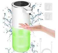 Cuteefun Automatic Liquid Soap Dispenser, Power Display, 400ml Touchless Hand Soap Dispenser, USB-C Rechargeable, 4-Level Adjustable Liquid Volume, Wall Mounted, for Bathroom, Kitchen, Hotel