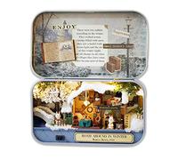 Cuteefun Box Theatre Miniature Kit, DIY Doll house with LED -Winter Life