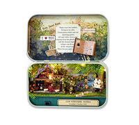 Cuteefun Box Theatre Miniature Kit, Doll house Kit with Furniture, Creative Handmade Crafts for Teens and Adults, Gift for Birthday, Valentine's Day Father's Day(Happiness Corner)