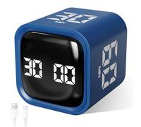 Cuteefun Cube Timer, Rotation Pomodoro Timer, 5/10/30/60 Minutes & Custom Countdown, Productivity Countdown Clock with Vibration, Adjustable Sound Alert for Kitchen, Study, Meeting, Blue