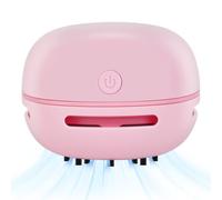 Cuteefun Desktop Vacuum Cleaner, Desk Hoover with Crevice Nozzle, Pink