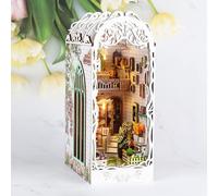 Cuteefun DIY Book Nook Kit, DIY Miniature Dolls House with Furniture, 3D Wooden Puzzle Bookends, Book Nook Shelf Insert, Gift for Birthday Thanksgiving Day Christmas (Seasonal Flower House)