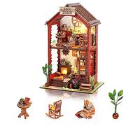 Cuteefun DIY Dollhouse Miniature with Furniture, Wooden Mini House Kit, Make Your Own Craft House Model, Handmade Crafts Gift for Birthday Thanksgiving Day Christmas (Magic Book Room)