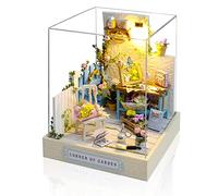 Cuteefun DIY Miniature Doll House Kits, with Dust Cover and LED Light
