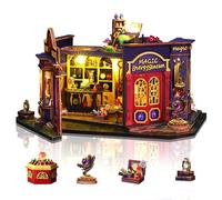 Cuteefun DIY Miniature Dollhouse Kit, Double Door Spread Design with LED Light, Wooden Handmade Crafts for Adults Teen, Make Your Own Dream House Model (Magic Energy Station)