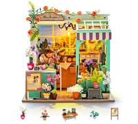 Cuteefun DIY Miniature Dollhouse Kit with LED Light-Flora's Garden