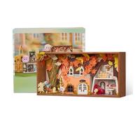 Cuteefun DIY Miniature Dollhouse Kit, Wooden Mini House Kit, Handmade Crafts for Adults Teen, Creative Ornaments, Make Your Own Birthday Christmas (Autumn)