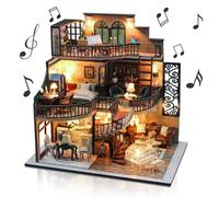Cuteefun DIY Miniature Dolls House Kit with Music Box & LED, 1:24 Scale