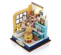 Cuteefun DIY Miniature House Kits, 3D Wooden Dollhouse Kits, Tiny Model House for Adults to Build, Mini House Crafts for Teens Adults Hobby Birthday Gifts (Music Moment)