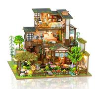 Cuteefun DIY Miniature House Kits, Mini Dollhouse with LED, 1:24 Scale