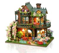 Cuteefun DIY Miniature House Kits, Mini Dollhouse with LED, 1:24 Scale
