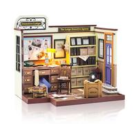 Cuteefun DIY Miniature House Kits, Wooden Dollhouse with LED, Tiny House Kit for Adults to Building, Unique Gift for Birthday Christmas' Day(Detective Hut)