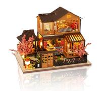 Cuteefun Japanese Izakaya Miniature House Kit, Dollhouse with LED Light