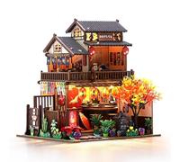 Cuteefun Japanese Izakaya Miniature House Kit, Dollhouse with LED Light