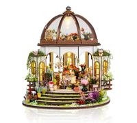Cuteefun Miniature DIY Dolls House Kit, Miniature Greenhouse Craft Kit for Adults, LED Warm Light, Handmade Crafts for Adults Birthday Valentine's Day Father's Day(Sky Garden)