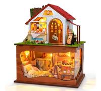 Cuteefun Miniature DIY Dolls House Kit, with Dust Cover & LED, 1:24 Scale