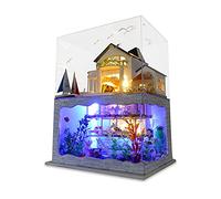 Cuteefun Miniature DIY Dolls House Kit, with Dust Cover & LED, 1:24 Scale