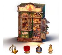 Cuteefun Miniature House Kits for Adults, Magic Book Nook Craft Kit with Touch Lights, DIY Bookshelf Decor, Book Accessories & Adult Crafts Present