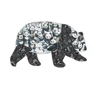 Cuteefun Panda Wooden Jigsaw Puzzle for Adults, Unique Shaped Difficult Hidden Animal Panda Puzzle for Birthday Gift Father's Day Family Games