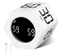 Cuteefun Rotating Cube Visual Timer, Hexagon Pomodoro Timer, White