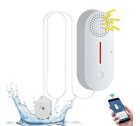 Cuteefun Water Leak Detector WiFi, Low Water Level Alarm, 100dB Loud Water Alarm, Water Sensor with Remote Tuya/Smart Life App Monitoring, Wireless Water Detector for Kitchen, Bathroom, Basement