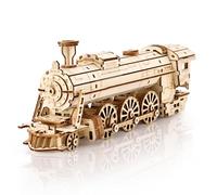Cuteefun Wooden Car Model Kit, DIY 3D Wooden Puzzle Mechanical Vehicle, Pull Back Function, Artisan Craftwork & Home Desk Decor, Gift for Adults Teens & Car Lovers (Steam Train)