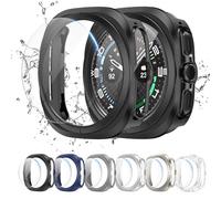 Cuteey 6+6 Pack for Samsung Galaxy Watch Ultra 2025/Galaxy Watch 7 Ultra Screen Protector Case 47mm, Hard PC Bumper Cover with Anti-Fog Tempered Glass Screen Protector