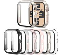 Cuteey 6 Pack Case for Apple Watch 40mm SE 2/SE/Series 6/Series 5/Series 4 with Built-in Tempered Glass Screen Protector, Overall Full Protective Bumper PC Cover for Apple Watch Accessories 40mm