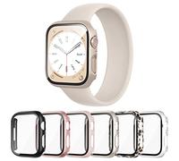 Cuteey 6 Pack Case for Apple Watch 40mm SE/Series 6/5/4 with Built-in Tempered Glass Screen Protector, Overall Full Protective Bumper PC Cover