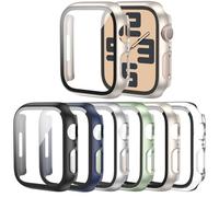 Cuteey 6 Pack Case for Apple Watch 46mm Series 10 with Built-in Tempered Glass Screen Protector, Overall Full Protective Bumper PC Cover for iwatch 10 Accessories,46mm Men