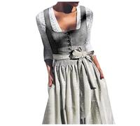 CUTeFiorino Dirndl Blouse Women's Costumes Outfits Dirndl Dress Traditional German Beer Festival Leather Trousers Costume Halloween Costume, black, XXL