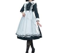 CUTeFiorino Dirndl Blouse Women's Long Dress with Long Sleeves Beer Festival Girls' Dress, Boho Dress, Black Dress, black, S