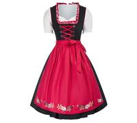 CUTeFiorino Dirndl Women's Clothing Dirndl Dress Traditional German Beer Festival Costume Cosplay Clothing Renaissance Off-the-Shoulder Dress, red, S
