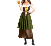 CUTeFiorino Dirndl Women's Medieval Beer Festival Costume Beer Girl Performance Costume Halloween Stage Costume Restaurant Work Costume Party Dresses For Dress Shoulderless Bellatrix Lestrange Costume