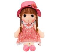 CUTeFiorino One Opening Soft with Clothes Cute Rag Doll Ragdoll Plush Stuffed Toy with Hat Skirt Handmade Plush Toy Baby Girls Sleeping Partner The Singing and Talking Elephant (Pink, One Size)