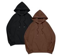 CUTeFiorino Sweatshirt Jacket Men's Fashionable and Casual Plain Long Sleeve Hooded Sweatshirt for Men in and Winter with Drawstring and 2-Piece Jumper Lightweight Long Shirt, Red (watermelon red), M