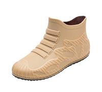 CUTeFiorino Wellington Boots Men's Rain Shoes with Drawstring and Elastic Mouth, Rubber Shoes, Bottom, Slippers, Oil Cooking Shoes, Men's Elegant, yellow, 10 UK