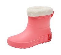 CUTeFiorino Wellington Boots Rain Boots with Medium Barrel for Students, Warm, Waterproof, Non-Slip, Plus Velvet Water Shoes, Rubber Shoes, Shoes Women Slippers, c, 5 UK