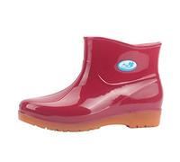 CUTeFiorino Wellington Boots Toe Rain Middle Boots with Low Heel Waterproof Shoes Women's Casual Round Women's Boots Vegan Shoes Women, red, 5 UK