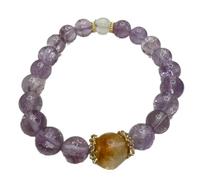 CuteFlats Amethyst & White Crystal Couple Set -Bohemian Chic Harmony Bracelets for Everyday Wear
