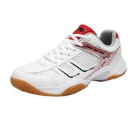 CuteFlats Breathable Tennis, Lightweight Non-Slip Court Footwear for Women Men White Red